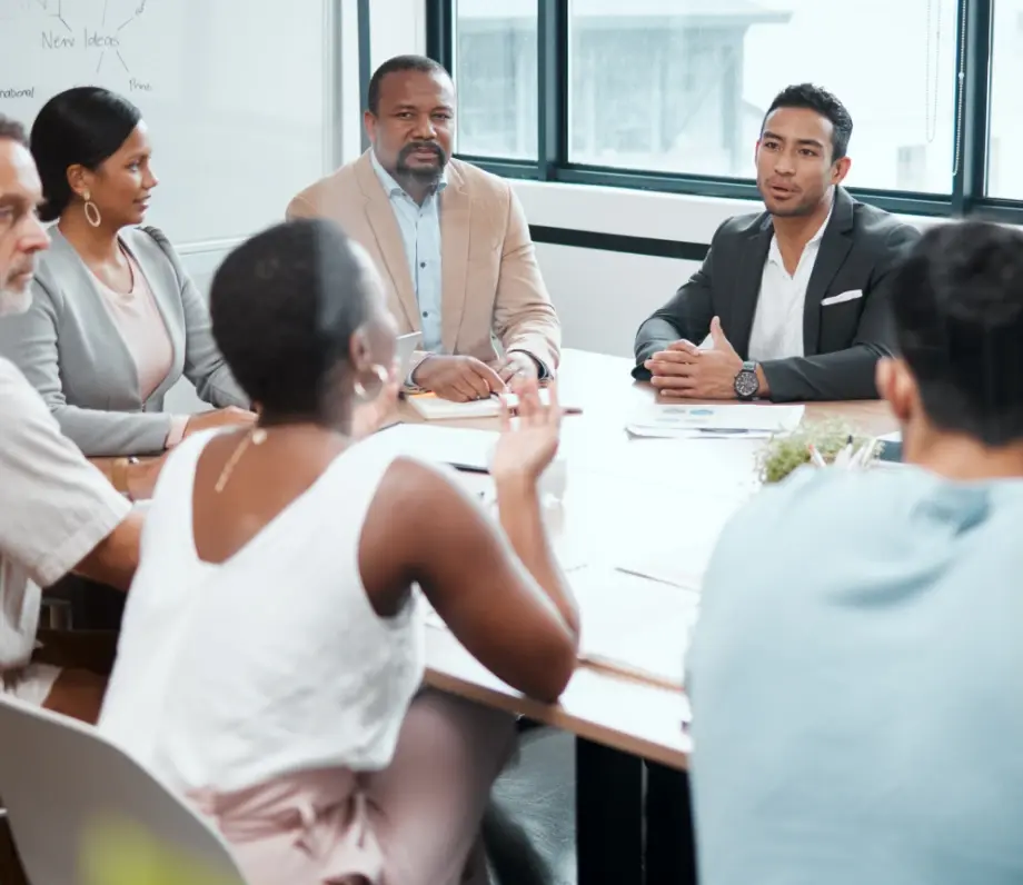 Group of people at a meeting table