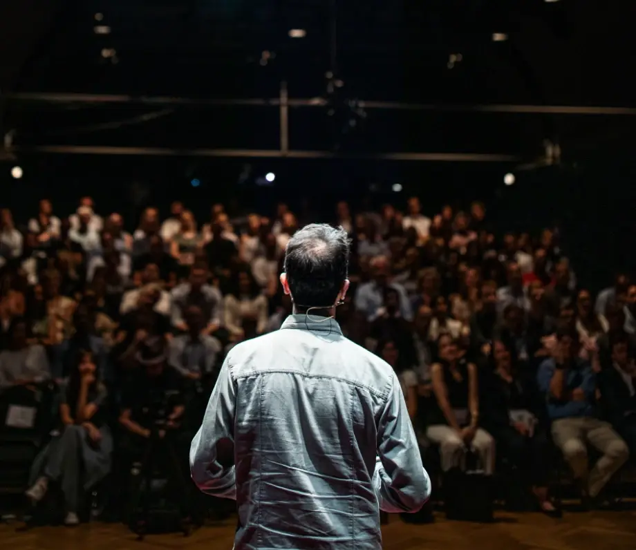 Man speaking to an audience