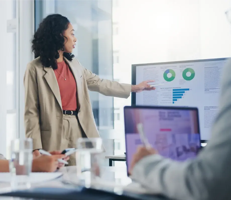 Woman giving a presentation